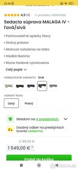 Nová U sedacia súprava - 2