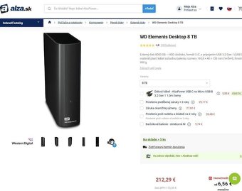 Externé HDD WD Elements 8TB, 14TB - 2