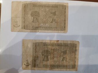 Stará bankovka 1 značka fine rentenmark 1937r starožitná - 2