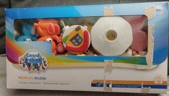 Nový nevyuziti detský hrajúci kolotoč medvedici nadpostieľku - 2