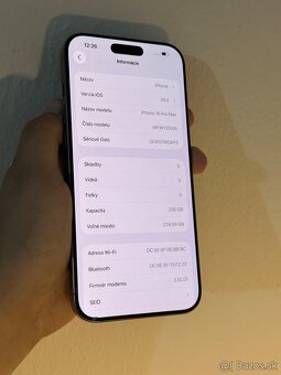 Dobrý deň Ponúkam na predaj iPhone 16 Pro MAX 256GB Natural - 2