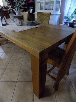 Jedálenský stôl prírodný dubový masív - 2