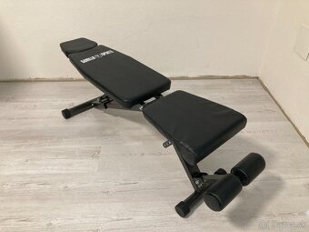 Nastaviteľná posilňovacia lavica / bench, 145x46 cm, čierna - 2