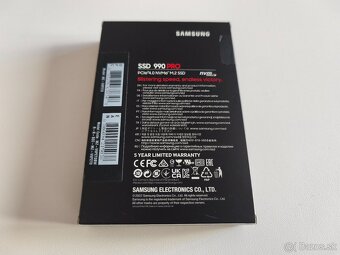 Samsung 990 PRO 2TB, M.2 2280, NVMe v zaruke (nepoužité) - 2