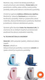 Mantinel do postieľky Infantilo velvet 2 kusy - 2