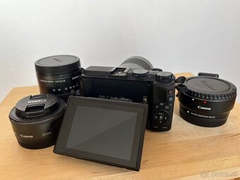 CANON EOS M3 + objektivy, adapter, nabijacka - 2