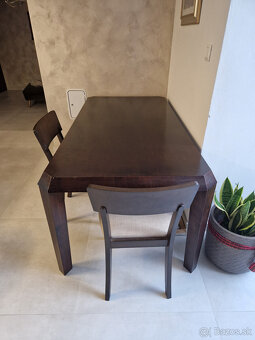 Drevený masívny stôl + 6 ks stoličky - 2