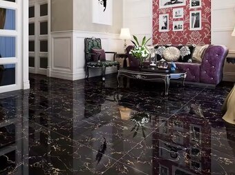 Luxusná  dlažba – čierna, lesklá - 2