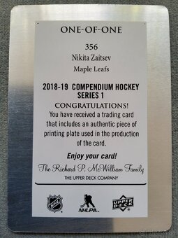 Nikita Zaitsev - Maple Leafs - Printing Plate - 2