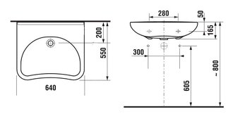Umývadlo zdravotné pre telesne post 64x55 cm bez otvoru JIKA - 2