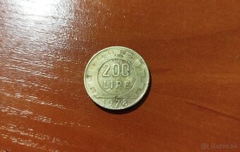 Predám 2ks mince :200lire-1978,1Franc-1987. - 2