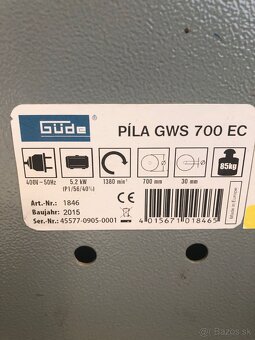 Predám cirkulár Güde GWS 700 EC - 2