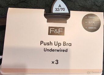 3ks Podprsenky push up 70A - 2