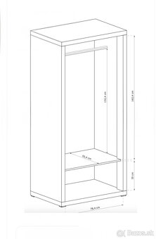 SKRIŇA dub stirling/biely lesk - 2