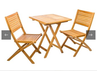 Teakova zostava 2 stoličky Amber+stôl Gentle-NOVÉ NEPOUŽITÉ - 2