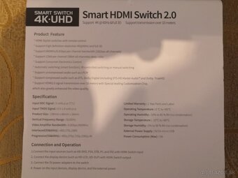 HDMI 2.0 Switch 4K 3 in 1 out Video 4K 60Hz 3D HDR HDCP 2.2 - 2