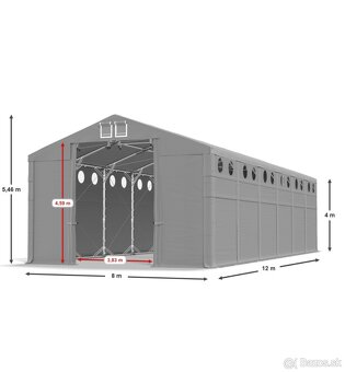 Používaný celoročný priemyselný stan 12x8m - 2