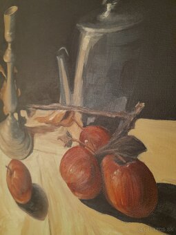 Jesenné zátišie, olejomaľba s rámom - 2