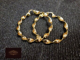 Krásne pozlatené Náušnice 14K 6cm - 2