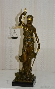 Bronzová socha - Justicia XXL - Zlacená - 2