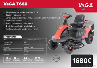 Traktorová kosačka rider VeGA - 2