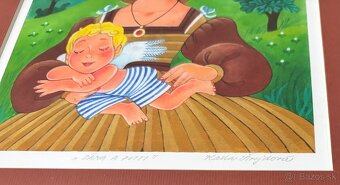 Obraz Vlasta Švejdová, Dáma a putti 33x37 - 2