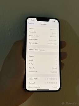 PREDANÉ Predám iPhone 13 128GB Modrý Stav 7/10 používaný - 2