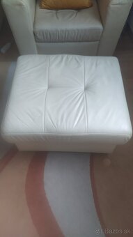 Kožené kreslo, taburetka a sedačka v tvare L - 2