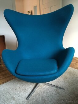 Originálna stolička Fritz Hansen Egg Chair petrol Arne Jacob - 2