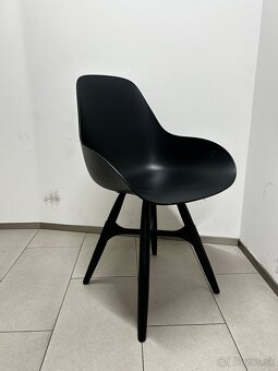 Čierna stolička s drevenými nohami Bonami - 2