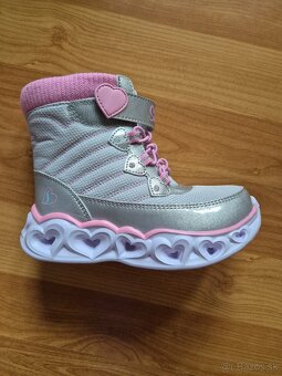 Skechers blikajúce čižmy Heart Lights - Heart Sivá / Striebo - 2