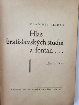Vladimír Plicka - Hlas bratislavských studní a fontán... - 2