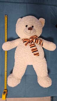 Veľký plyšový medveď, biely, 80cm - TOP STAV - 2