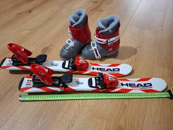 Detské lyže 65 cm + lyžiarky vel. 28,5 - 2
