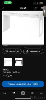 Ikea stôl MICKE (2 šuflíky) - 2