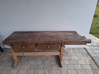 starý stolársky drevený ponk - 2