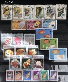 poštové známky - mušle - pečiatkované - 2
