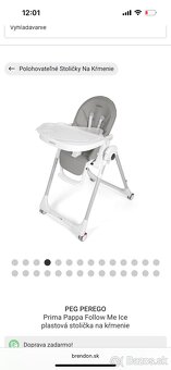NOVÁ jedálenská stolička PEG PEREGO Prima Pappa - 2