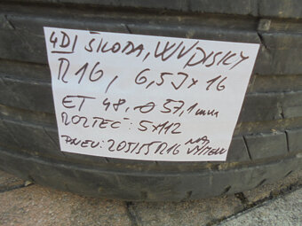 Alu disky Škoda,VW R16, 5x112, 6,5x16 č.4d - 2