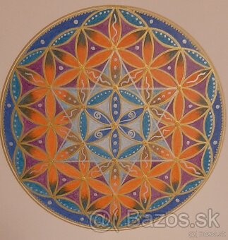 Mandala kvet života v rámčeku - 2