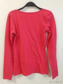 Dámske červené/vínovo červené tričko s dlhým rukávom - 2