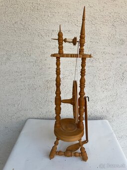 Dreveny 45 cm kolovratok ludovy ludova dekoracia vintage - 2