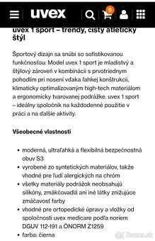 Bezpecnostna pracovna nova obuv Uvex velkost 43 - 2