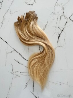 Vlasy na nadpojenie, 55cm, huste europske blond vlasy - 2
