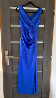 Saténové modré šaty 36/S - 2