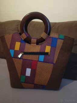 Kabelka -Nová, ručne vyrobená, hnedá - 2