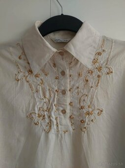 Dámska béžová blúzka/halenka/košeľa s s dlhým rukávom (Fiona - 2