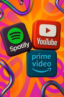 YouTube,Spotify PREMIUM individual 3/6/12 mesiacov alebo DUO - 2