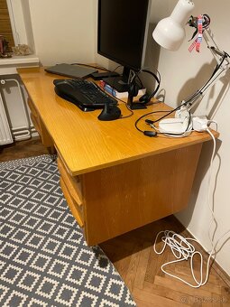 Pracovný písací stôl retro drevený starožitný - 2