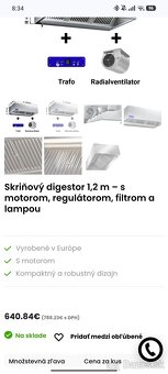 Predám Nový profi Gastro digestor - 2